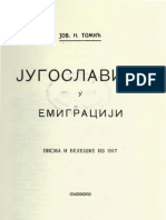 Југославија у Емиграцији ; Писма и Белешке из 1917. (1921.Год.) - Јован Н. Томић