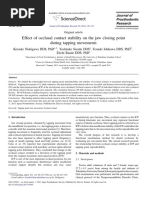 Effect of Occlusal Contact Stability On The Jaw Closing Point During Tapping Movements