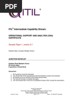 ITIL Intermediate Capability OSASample1 QUESTION BOOKLET v6.1