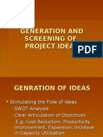 Generation and Screening of Project Ideas