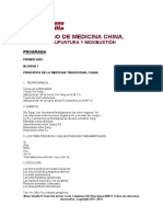 Programa de Curso de Medicina China. Acupuntura