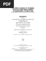 House Hearing, 110TH Congress - Providing Fairness To Workers Who Have Been Misclassified As Independent Contractors