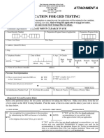 Application For GED Testing