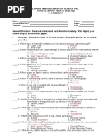 Sample Exam in Science 8