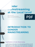 Gender Mainstreaming at The Local Level