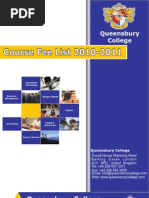 Queensbury College "London" Course Fee List