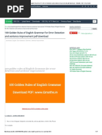 100 Golden Rules of English Grammar For Error Detection and Sentence Improvement PDF Download - QMaths - SSC CGL Guide