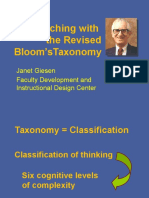 Teaching With The Revised Bloom'Staxonomy: Janet Giesen Faculty Development and Instructional Design Center