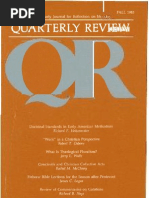 Fall 1985 Quarterly Review - Theological Resources For Ministry