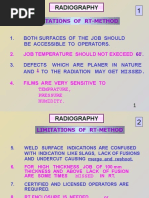 Radiography: Limitations of Rt-Method