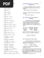 Tabla de Integrales