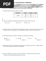 Examen Global Mate 6º Primaria