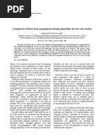 Comparison of Three Back-Propagation Training Algorithms For Two Case Studies