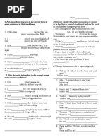 I. Put The Verbs in Brackets in The Correct Form To Make Sentences in First Conditional