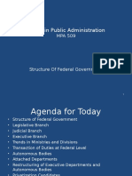 Lecture 22 Structure of Federal Govt