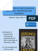 Verification of Geotechnical Grouting - Strategies and Planning