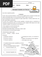 Avaliação de Ciencias 4 Unidade 1