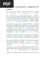 Obligación de Resultado Y Obligación de Medios