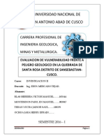 1 - Evaluacion de Vulnerabilidad Frente Al Peligro Geologico en La Quebrada de Santa Rosa-Sansebastian