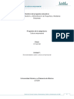 Unidad 1. Generalidades Sobre La Cultura Empresarial