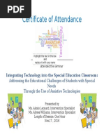 Certificate of Attendance