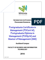 PGCM PGDM MM Handbook 2016 For Whitireia Communinty Polytechnic