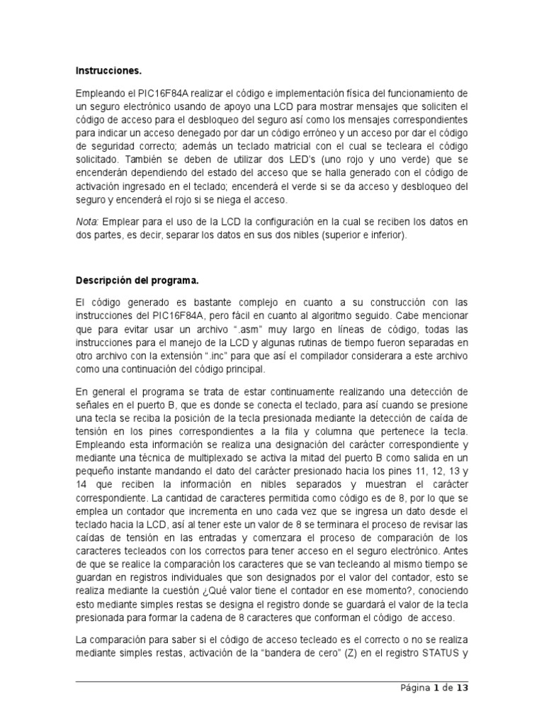 98447289-Codigo-y-Simulacion-de-Caja-Fuerte-PIC16F84A.docx | Ascii ...