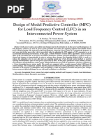 Design of Model Predictive Controller (MPC) For Load Frequency Control (LFC) in An Interconnected Power System