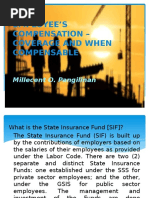 Employee'S Compensation - Coverage and When Compensable: Millecent O. Pangilinan