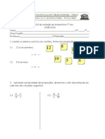 7º Ano 5º Teste Matemática (A e B) Números e Operações, Proporções, Proporcionalidade Directa, Semelhanças, Equações Prof TM