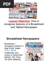 Broadsheet and Tabloid Newpapers