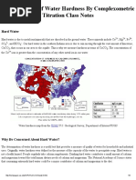 Determination of Water Hardness by Complexometric Titration Class Notes