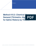 Method 410.3: Chemical Oxygen Demand (Titrimetric, High Level For Saline Waters) by Titration