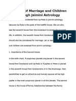 Analysis of Marriage and Children Through Jaimini Astrology Tushar