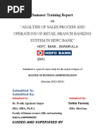 Sales Process of HDFC Bank