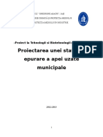 Proiectarea Unei Staţii de Epurare A Apei Uzate Municipale