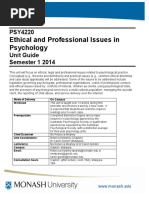 PSY4220 Unit Guide 2014