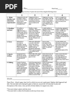 Game Story Rubric