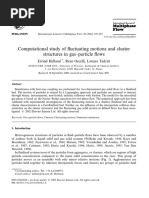 Computational Study of Uctuating Motions and Cluster Structures in Gas-Particle Ows