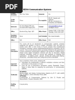 EE354 Communication Systems: Schedule Semester