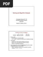 Sorting and Algorithm Analysis: Computer Science E-119 Harvard Extension School Fall 2012 David G. Sullivan, PH.D