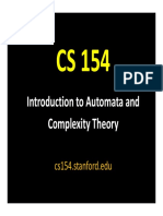 Introduction To Automata and Complexity Theory: Cs154.stanford - Edu