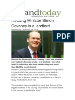 Housing Minister Simon Coveney Is A Greedy Corrupt Landlord and A Traitor To Irish Citizens of Ireland