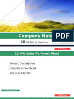 Project Proposal On 10MW Solar PV Power Plant