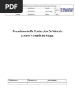 001 - Procedimiento de Conducción de Vehículo Liviano Y Gestión de Fatiga