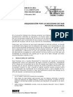 Adquisicion Por La Sociedad de Sus Propias Acciones PDF