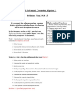 Grade 9 Advanced Geometry Algebra 1 Course Plan