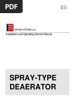 Spray-Type Deaerator: Installation and Operating Service Manual