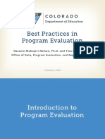 Best Practices in Program Evaluation