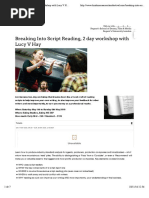 Breaking Into Script Reading, 2 Day Workshop With Lucy V Hay - London Screenwriters' Festival PDF